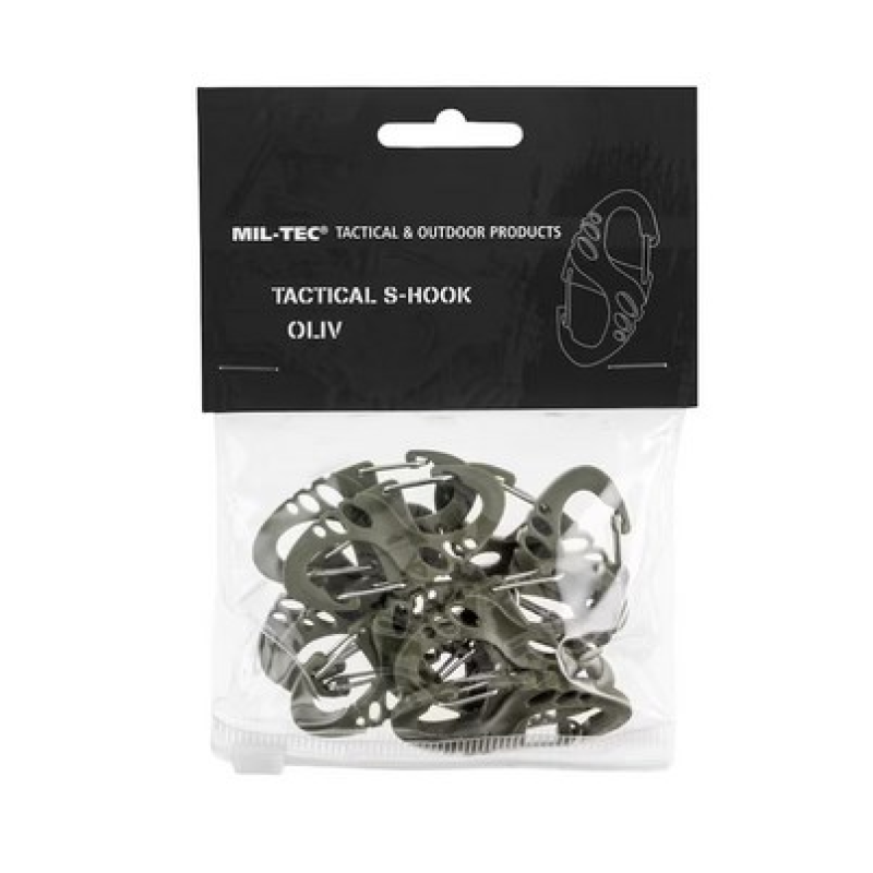 Mil-Tec S-Hook snap hook set - Green Mil-Tec S-Hook snap hook set - Green