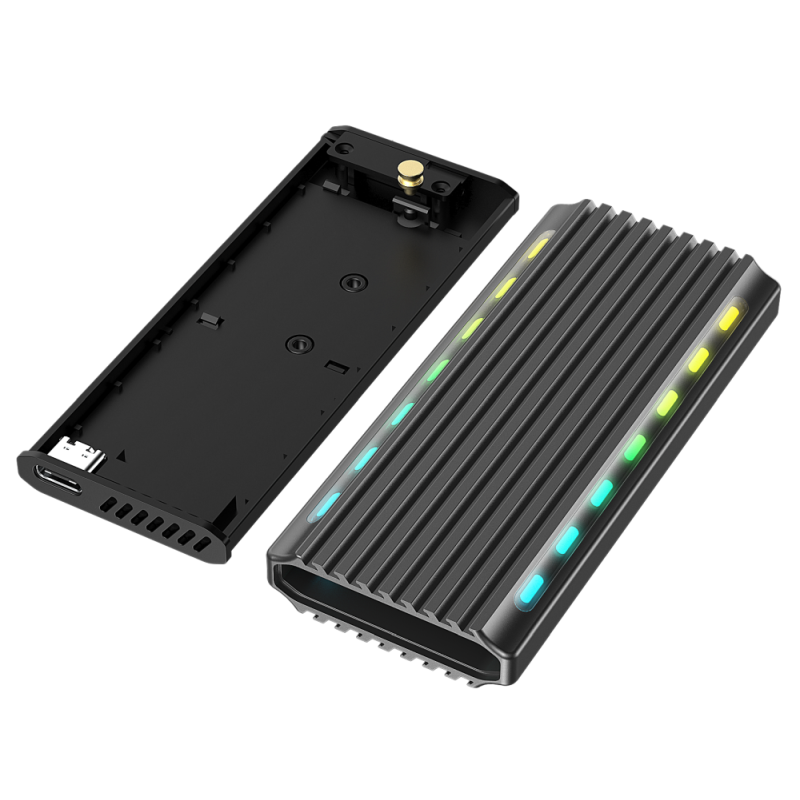 Gembird EE2280-U3C-03 USB 3.1 enclosure for M.2 NVMe drives, RGB, aluminum Gembird EE2280-U3C-03 USB 3.1 enclosure for M.2 NVMe drives, RGB, aluminum