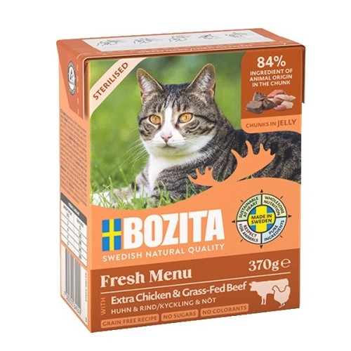 BOZITA Fresh Menu Sterilised Extra Chicken with beef  - wet cat food - 370g BOZITA Fresh Menu Sterilised Extra Chicken with beef  - wet cat food - 370g