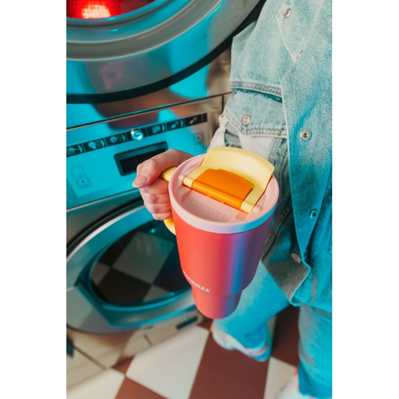 Thermal mug with telescopic straw Kambukka Rio Tumbler 950ml Pink Papaya Thermal mug with telescopic straw Kambukka Rio Tumbler 950ml Pink Papaya