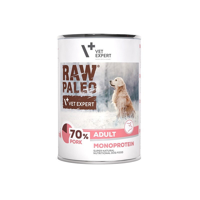 RAW PALEO Adult Monoprotein Pork - wet dog food - 400 g RAW PALEO Adult Monoprotein Pork - wet dog food - 400 g