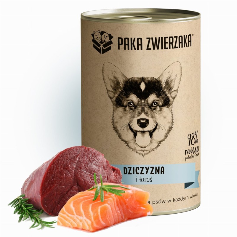 PAKA ZWIERZAKA Game and salmon - wet dog food - 400g PAKA ZWIERZAKA Game and salmon - wet dog food - 400g
