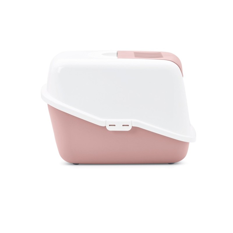 SAVIC Nestor White-Pink - Covered Cat Litter Box - 56x39x38.5 cm - 1 pc SAVIC Nestor White-Pink - Covered Cat Litter Box - 56x39x38.5 cm - 1 pc