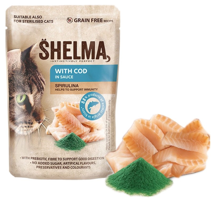 SHELMA with cod in sauce - wet cat food - 85g SHELMA with cod in sauce - wet cat food - 85g