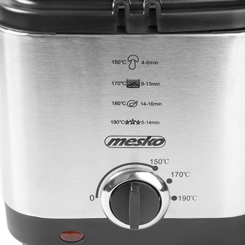 Mesko Home MS 4910 fryer Single 1.5 L Stand-alone 900 W Deep fryer Black, Satin steel Mesko Home MS 4910 fryer Single 1.5 L Stand-alone 900 W Deep fryer Black, Satin steel