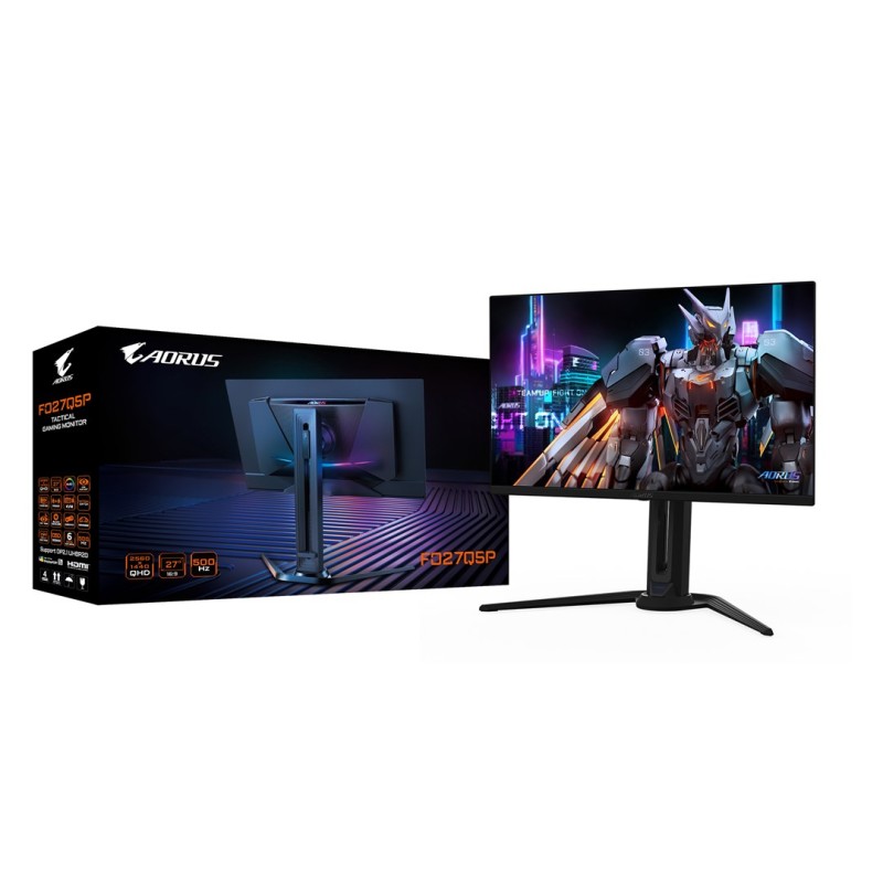 GIGABYTE AORUS FO27Q5P OLED QHD Gaming Monitor - 2560 x 1440, 500Hz, 0.03ms, KVM, 300 cd/m², FreeSync Premium Pro, DisplayHDR True Black 500, DisplayPort 2.1 GIGABYTE AORUS FO27Q5P OLED QHD Gaming Monitor - 2560 x 1440, 500Hz, 0.03ms, KVM, 300 cd/m², FreeSync Premium Pro, DisplayHDR True Black 500, DisplayPort 2.1