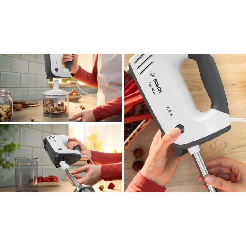 Bosch MFQ37490 mixer Hand mixer 750 W Grey, White