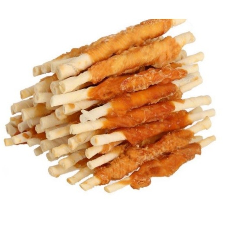 HILTON Chicken wrap white rawhide stick - Dog treat - 500 g