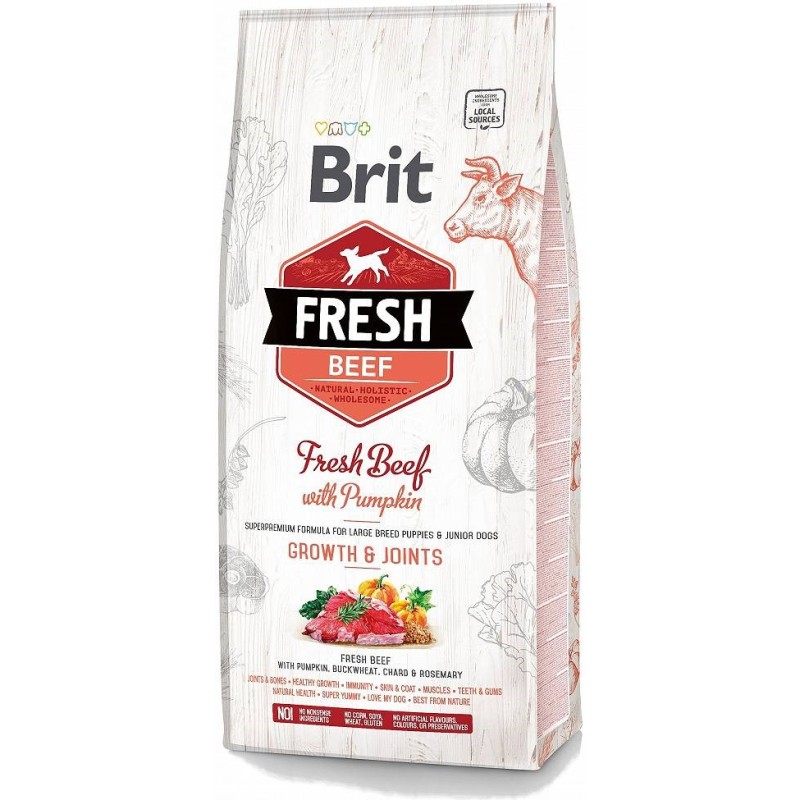BRIT Fresh Puppy&Junior Large Growth&Joints Beef with Pumpkin - dry dog food - 12 kg