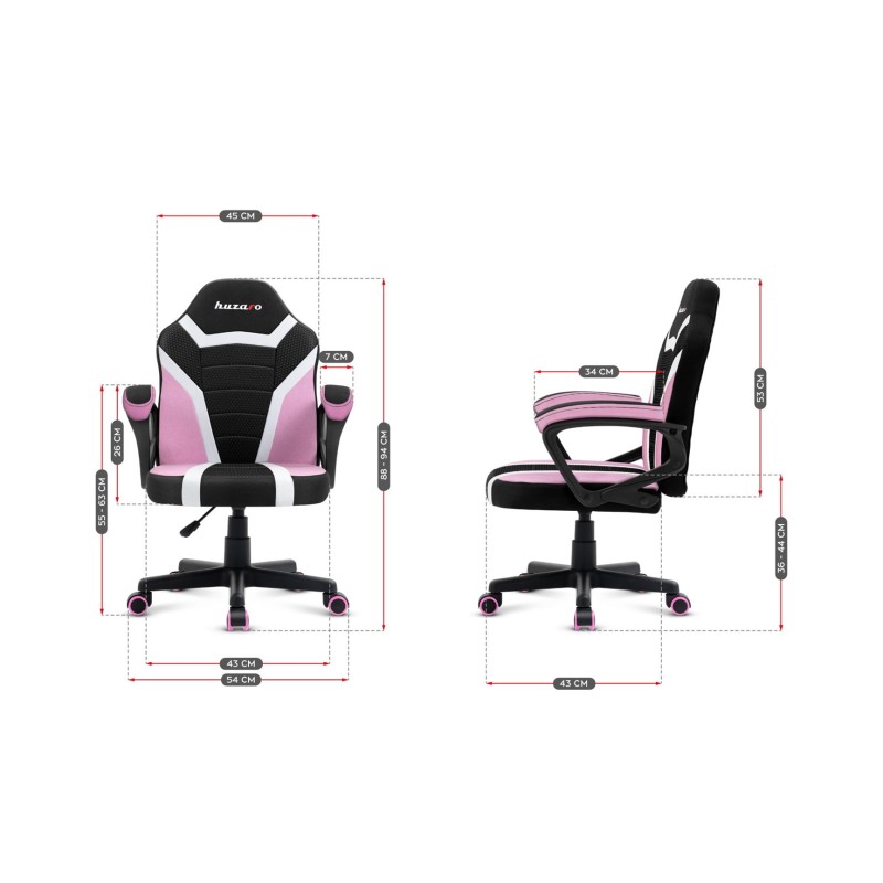 Gaming chair for children Huzaro Ranger 1.0 Pink Mesh Gaming chair for children Huzaro Ranger 1.0 Pink Mesh