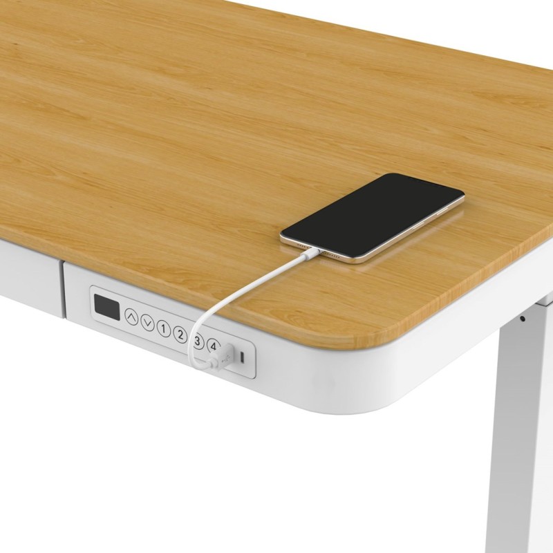 ACTIVEJET desk with electric height adjustment 140x70 ET119W-C white/oak ACTIVEJET desk with electric height adjustment 140x70 ET119W-C white/oak