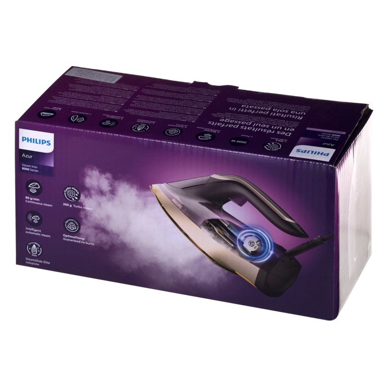 Philips DST8040/30 iron Steam iron SteamGlide Elite soleplate 3000 W Lilac Philips DST8040/30 iron Steam iron SteamGlide Elite soleplate 3000 W Lilac