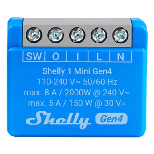 SHELLY 1 Mini Gen4 Smart switch Blue 2 pcs