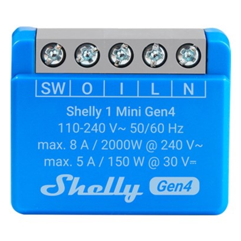 SHELLY 1 Mini Gen4 Smart switch Blue 2 pcs