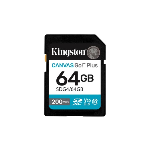 Kingston Technology Canvas Go! Plus 64GB SDXC Canvas Go Plus Gen4 200MB/s C10 UHS-I U3 V30