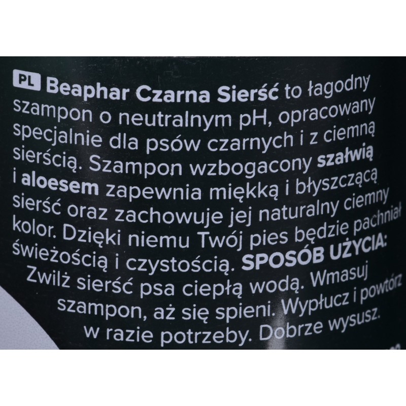 BEAPHAR Black coat - shampoo for dogs - 250ml BEAPHAR Black coat - shampoo for dogs - 250ml