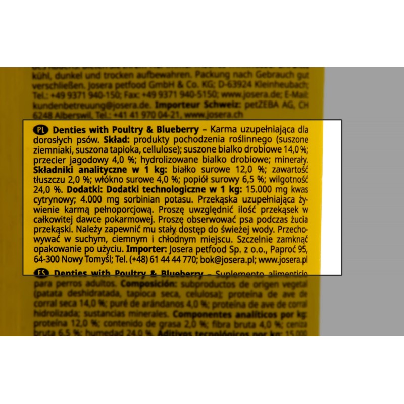 JOSERA Denties Poultry with blueberries - Dog treat - 180g