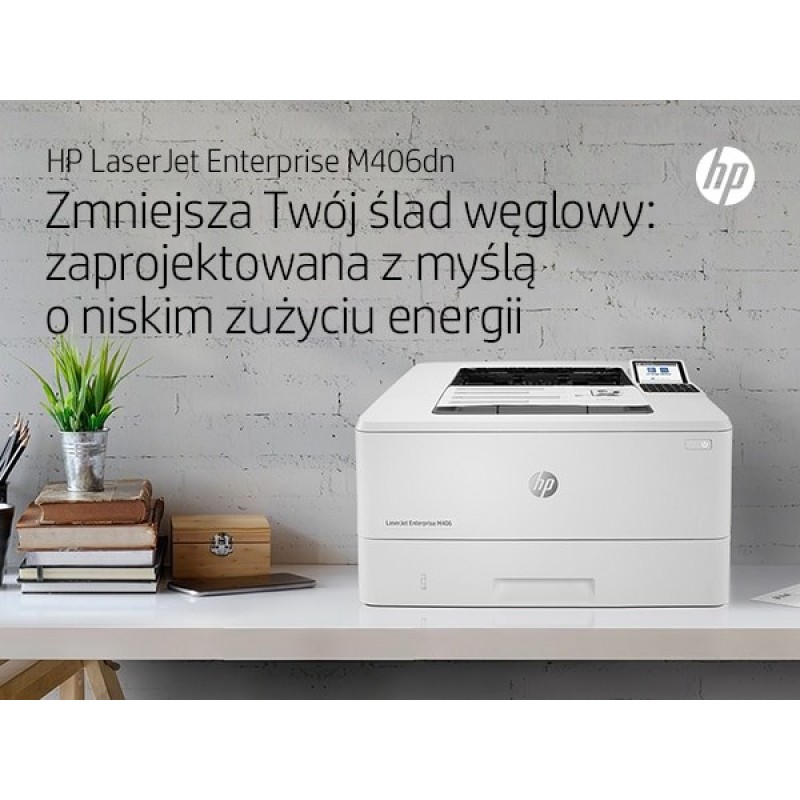 HP LaserJet Enterprise M406dn, Black and white, Printer for Business, Print, Compact Size; Strong Security; Two-sided printing; Energy Efficient; Front-facing USB printing HP LaserJet Enterprise M406dn, Black and white, Printer for Business, Print, Compact Size; Strong Security; Two-sided printing; Energy Efficient; Front-facing USB printing