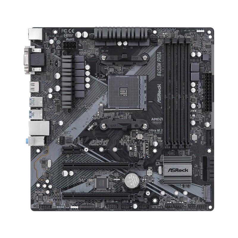 Asrock B450M Pro4 R2.0 AMD B450 Socket AM4 micro ATX Asrock B450M Pro4 R2.0 AMD B450 Socket AM4 micro ATX