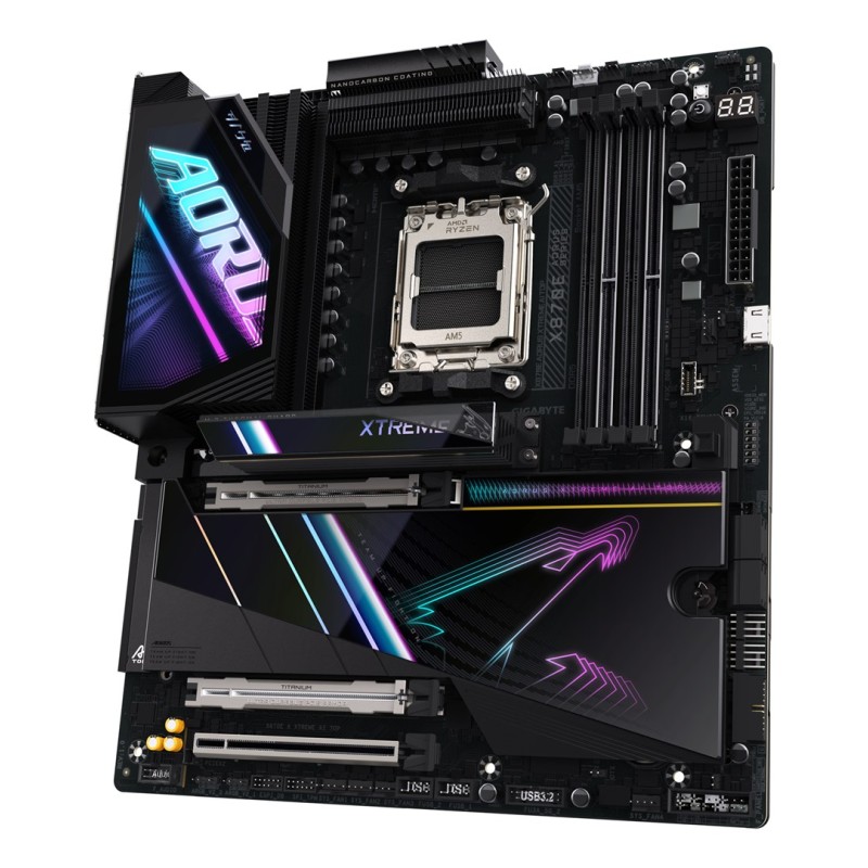 GIGABYTE X870E AORUS XTREME AI TOP Motherboard - Supports AMD Ryzen 9000 Series CPUs, 18+2+2 phases VRM, up to 8800MHz DDR5 (OC), 1xPCIe 5.0 M.2 + 3xPCIe 4.0 M.2, WI-FI 7, 10GbE LAN, USB 4