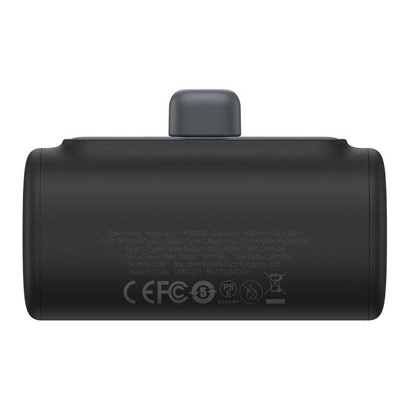 Baseus Compact P10068306113-00 Lithium-ion power bank 5000 mAh Black Baseus Compact P10068306113-00 Lithium-ion power bank 5000 mAh Black