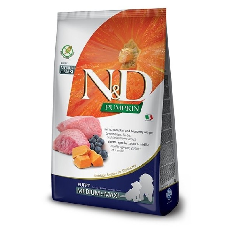 FARMINA N&D GF PUMPKIN LAMB&BLUEBERRY ADULT MEDIUM/ FARMINA N&D GF PUMPKIN LAMB&BLUEBERRY ADULT MEDIUM/
