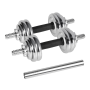 REBEL ACTIVE Chrome Adjustable Dumbbells in a Case 15 kg with Barbell
