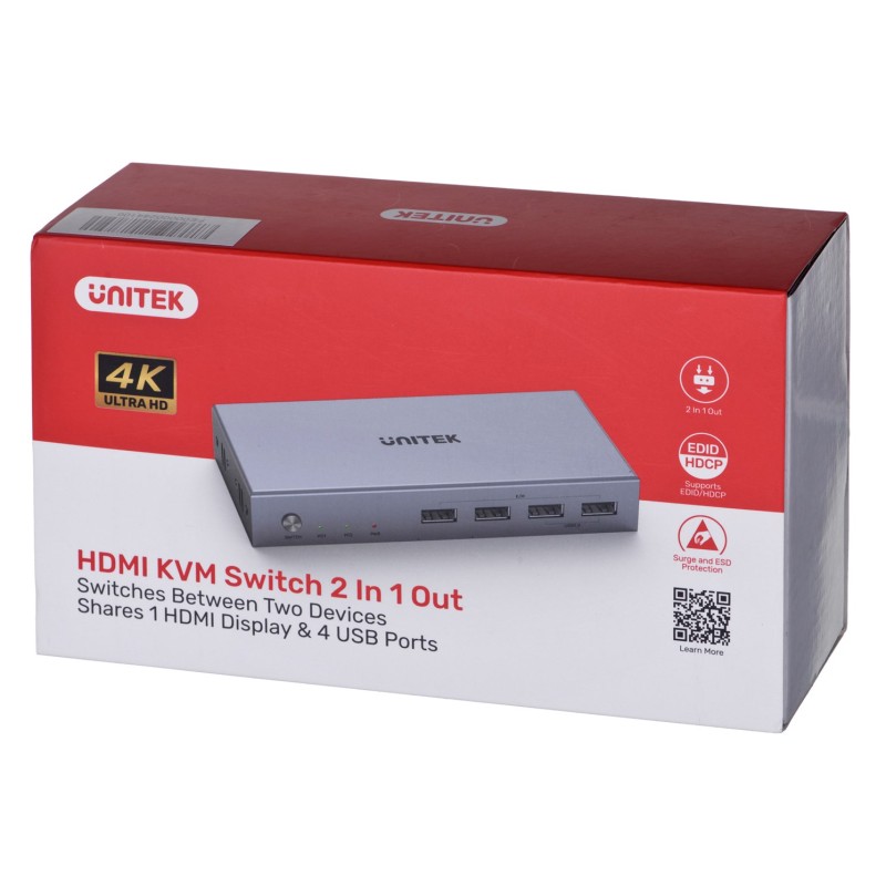UNITEK V307A KVM switch Grey UNITEK V307A KVM switch Grey