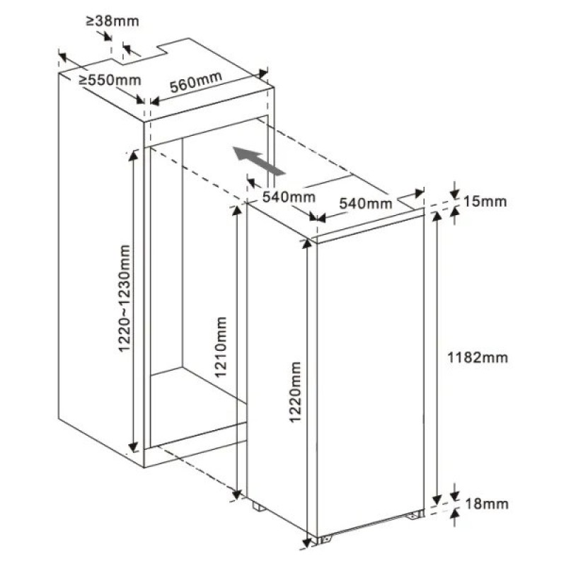 Chłodziarka do zabudowy MPM-185-CJI-18 Chłodziarka do zabudowy MPM-185-CJI-18