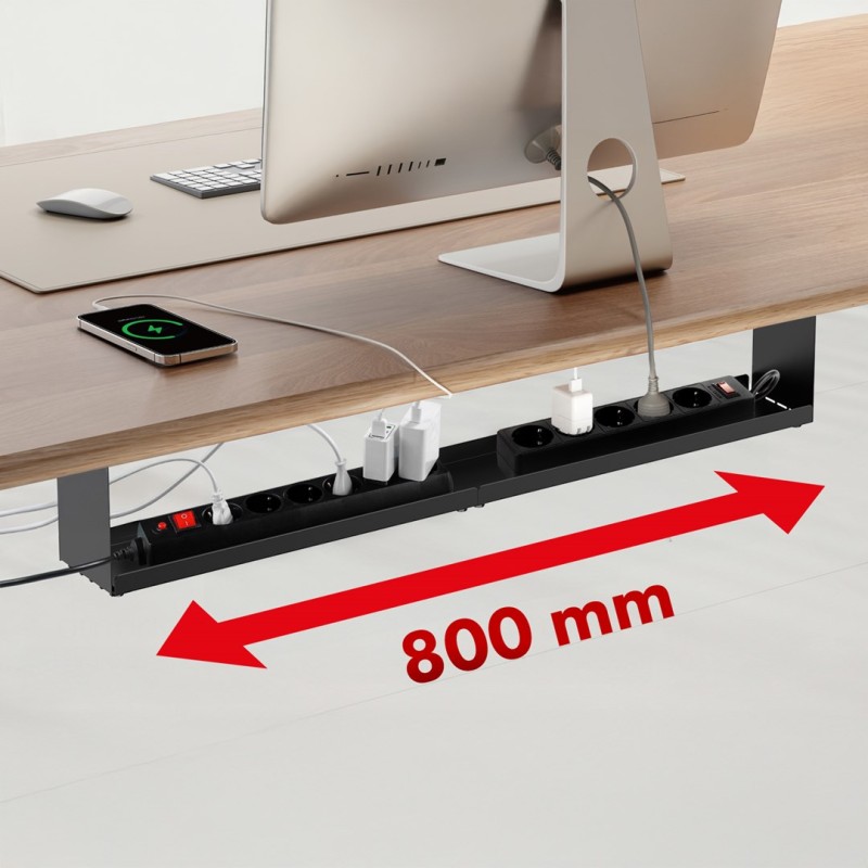 Maclean compact under-desk cable organizer, max load 5kg, black, MC-107 B Maclean compact under-desk cable organizer, max load 5kg, black, MC-107 B