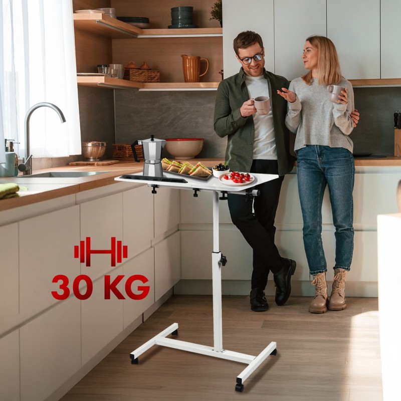 Maclean mobile desk/laptop stand, white, height adjustment 59-89cm, max. 30kg , MC-121 W Maclean mobile desk/laptop stand, white, height adjustment 59-89cm, max. 30kg , MC-121 W