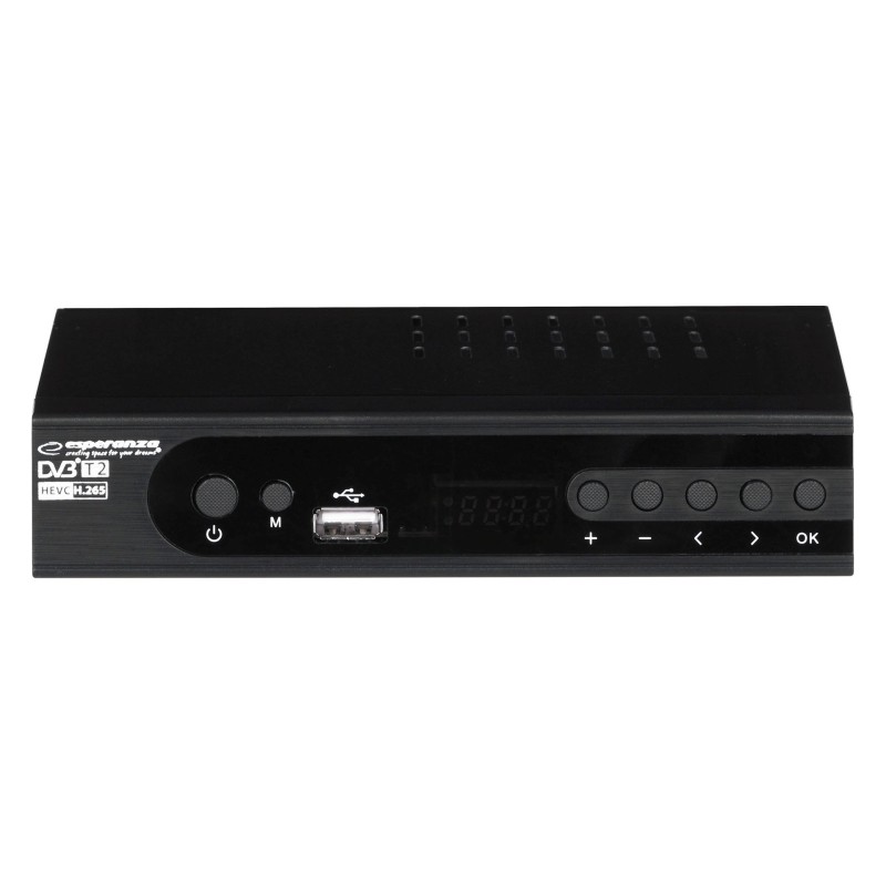Esperanza EV106P Digital DVB-T2 H.265/HEVC tuner, Black Esperanza EV106P Digital DVB-T2 H.265/HEVC tuner, Black