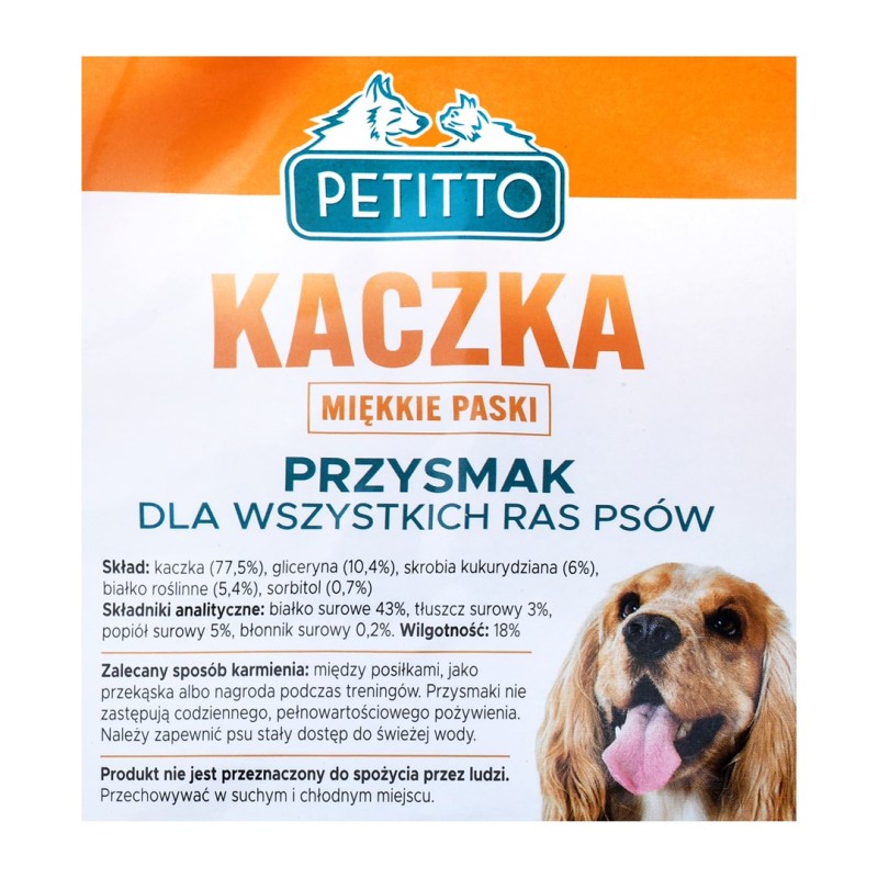PETITTO Duck Soft stripes - dog treat - 500 g PETITTO Duck Soft stripes - dog treat - 500 g