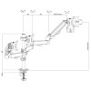Maclean 3 monitor mount, gas spring, 17