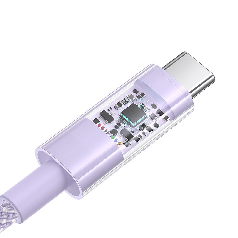 Baseus Gem USB A to USB C fast charging cable 1 m 100 W Purple Baseus Gem USB A to USB C fast charging cable 1 m 100 W Purple