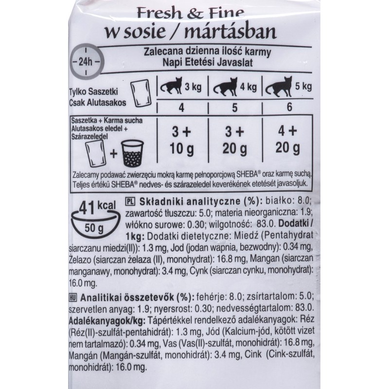 Sheba Fresh & Fine Mini Meat Dishes in Sauce 6 x 50g Sheba Fresh & Fine Mini Meat Dishes in Sauce 6 x 50g