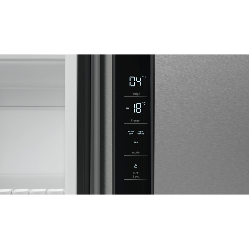 Bosch Serie 4 KFN96VPEA side-by-side refrigerator Freestanding 605 L E Stainless steel Bosch Serie 4 KFN96VPEA side-by-side refrigerator Freestanding 605 L E Stainless steel