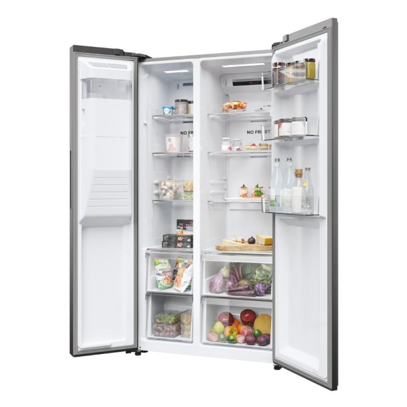 Haier SBS 90 Serie 5 HSR5918DIMP Free-standing double-sided fridge-freezer combination 511 l D Platinum, stainless steel