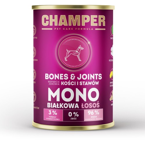 CHAMPER Bones & Joints Monoprotein Salmon - wet dog food - 400g CHAMPER Bones & Joints Monoprotein Salmon - wet dog food - 400g