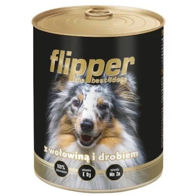 DOLINA NOTECI Flipper with beef and poultry - wet dog food - 400g DOLINA NOTECI Flipper with beef and poultry - wet dog food - 400g
