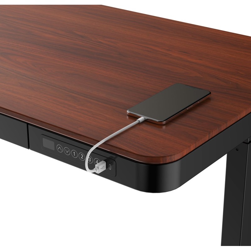 ACTIVEJET desk with electric height adjustment 140x70 ET119W-C black/walnut ACTIVEJET desk with electric height adjustment 140x70 ET119W-C black/walnut