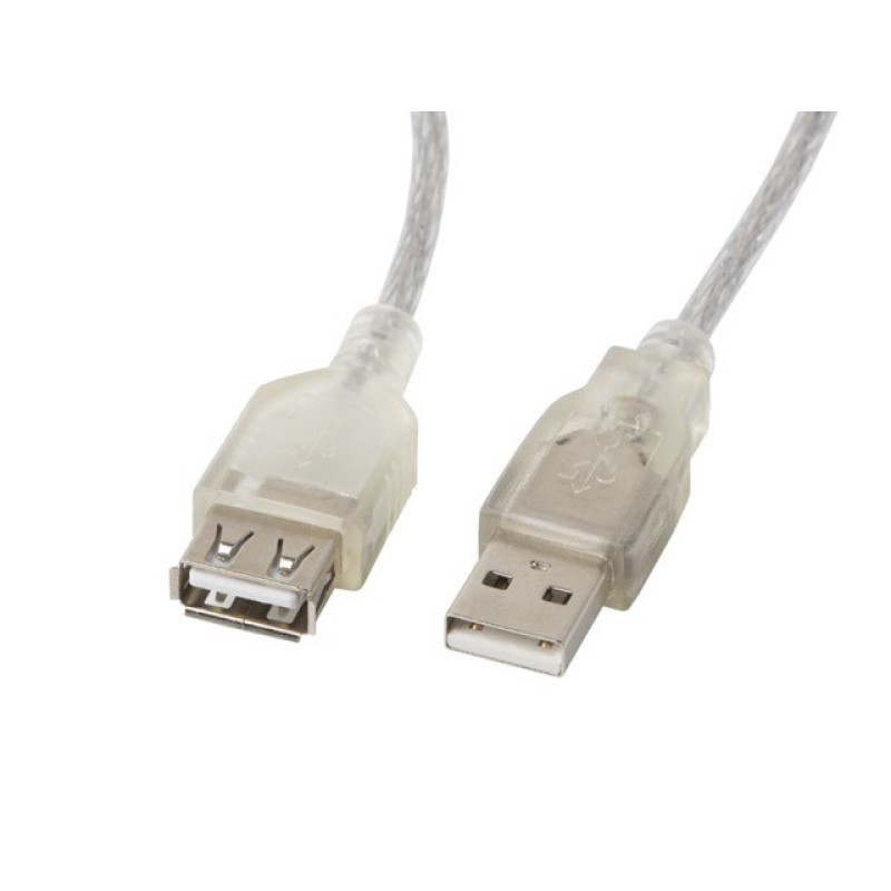 Lanberg CA-USBE-12CC-0018-TR USB cable 1.8 m USB 2.0 USB A Transparent Lanberg CA-USBE-12CC-0018-TR USB cable 1.8 m USB 2.0 USB A Transparent