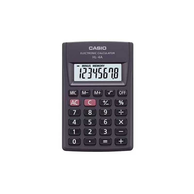 CASIO HL-4A-B 8-digit pocket calculator 56x87mm black CASIO HL-4A-B 8-digit pocket calculator 56x87mm black