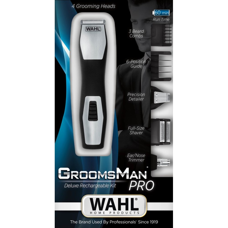 Wahl GroomsMan Pro Battery Black, Stainless steel Wahl GroomsMan Pro Battery Black, Stainless steel