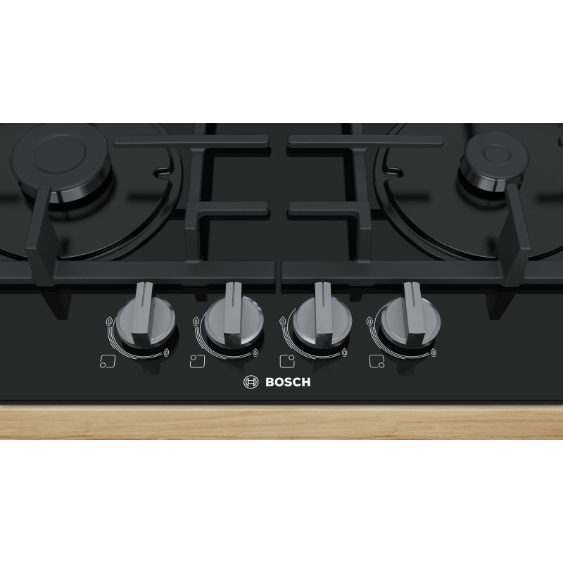 Bosch Serie 4 PNP6B6B90 hob Black Built-in 60 cm Gas 4 zone(s) Bosch Serie 4 PNP6B6B90 hob Black Built-in 60 cm Gas 4 zone(s)