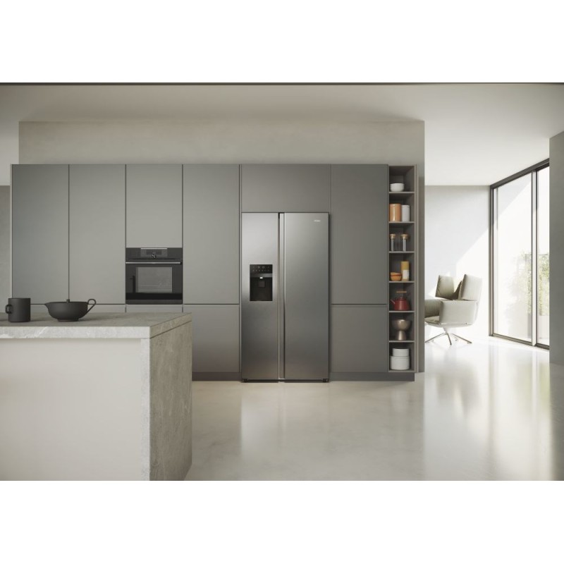 Haier SBS 90 Serie 5 HSR5918DIMP Free-standing double-sided fridge-freezer combination 511 l D Platinum, stainless steel