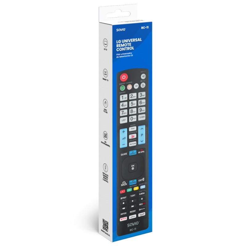 Savio RC-11 remote control IR Wireless TV Press buttons Savio RC-11 remote control IR Wireless TV Press buttons