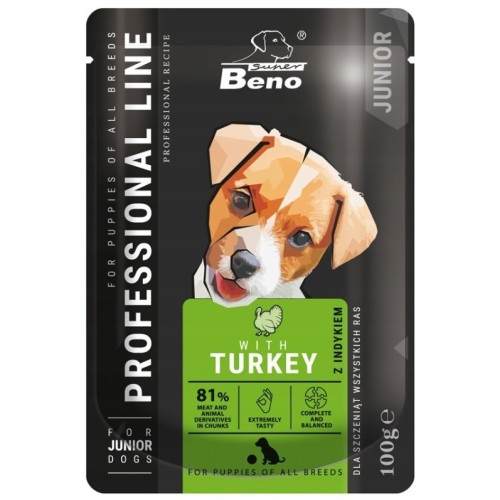 SUPER BENO Junior Turkey - wet dog food - 100 g SUPER BENO Junior Turkey - wet dog food - 100 g