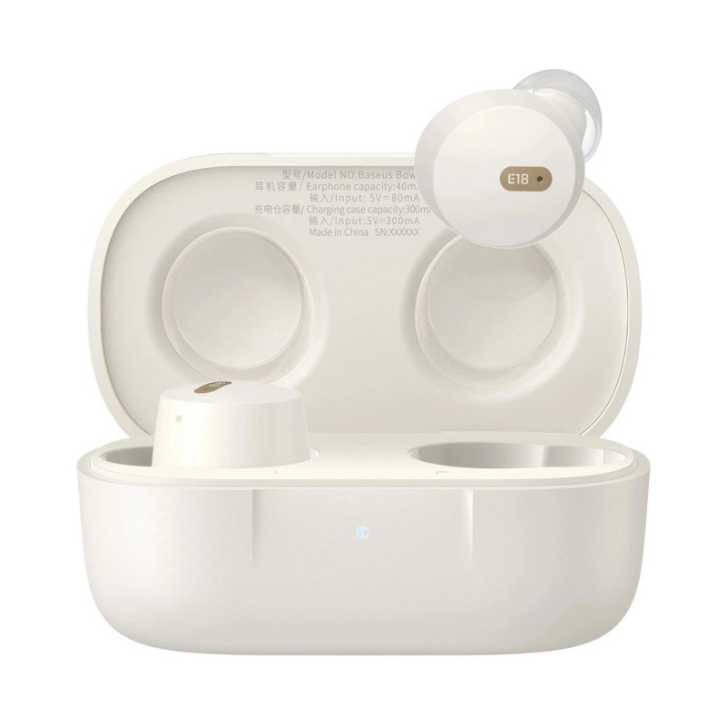 Baseus Bowie E18 Headset True Wireless Stereo (TWS) In-ear Calls/Music USB Type-C Bluetooth White Baseus Bowie E18 Headset True Wireless Stereo (TWS) In-ear Calls/Music USB Type-C Bluetooth White