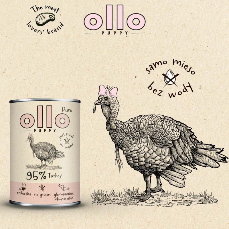 OLLO Puppy Pure Turkey - wet dog food - 400 g OLLO Puppy Pure Turkey - wet dog food - 400 g